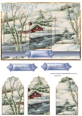 Mountain Lodge Panel Card with Toppers