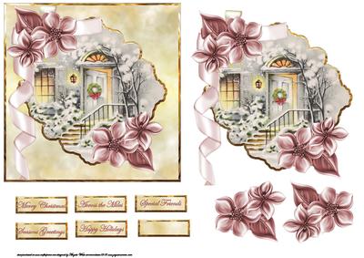 Christmas Welcome Door Card with Topper