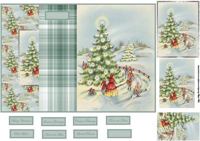 Christmas Tree Shine Bright No Hole Fold Back Card