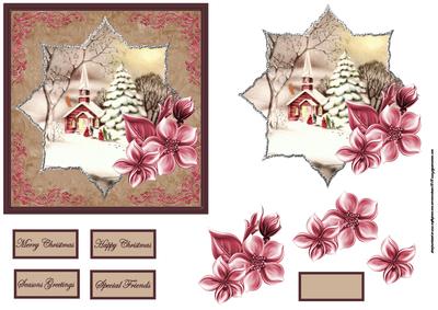 Going to Church at Christmas Card with a Topper