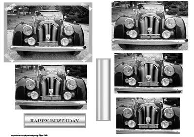 Austin Vintage Car in Black and White