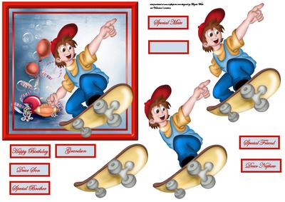 Sport Boy Card Front with Decoupage