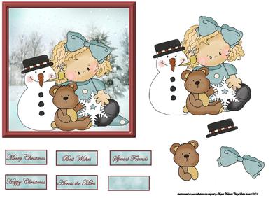 Snowman and His Friends Card and Decoupage