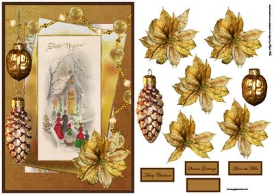 Baubles and Poinsettia Vintage Christmas