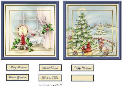 Framed Vintage Scene Toppers