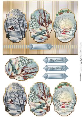 Vintage Winter Scenes Panel Card