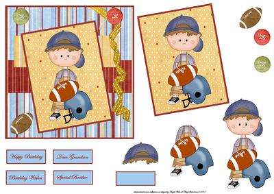 Boy of Sport Card with a Topper