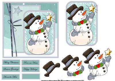 Snowman Reach for the Star Card with a Topper