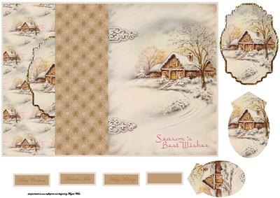 Country House No Hole Fold Back Card