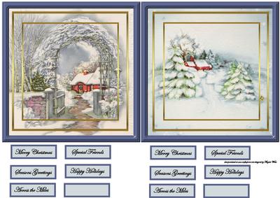 Vintage House Scenes Framed Toppers