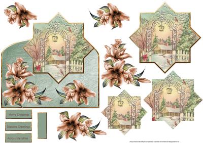 Vintage Scene and Winter Liles Over the Edge Card