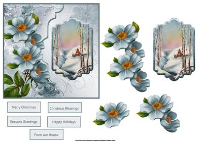 House on the Snow Covered Hill Bracket Card