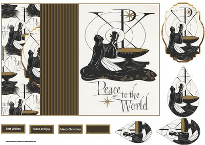 Peaceful Joy to the World No Hole Fold Back Card