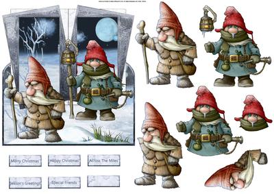Frosty Gnomes on a Journey Over the Edge Card