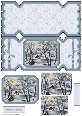 Vintage Christmas Scene Cracker with a Topper