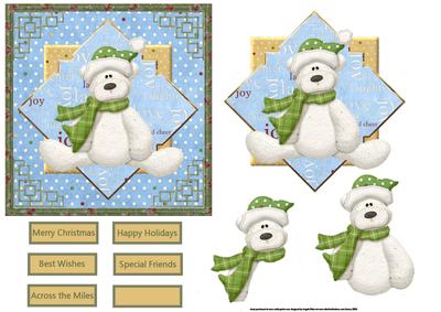 Joy and Laughter Polar Bear Card with Decoupage