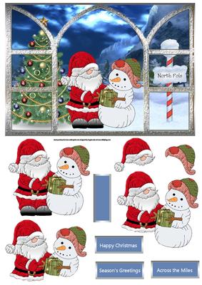 Snowman Has a Gift for Santa, Window View