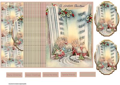 Vintage Christmas No Hole Fold Back Card