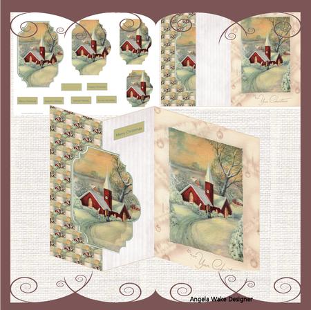 Church at Christmas No Hole Fold Back Card