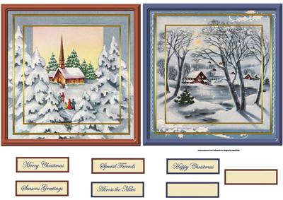 Church and Vintage Village Card Fronts