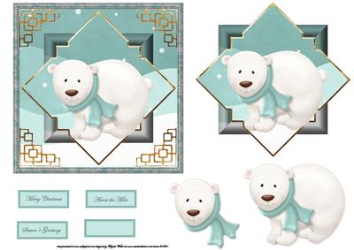 Polar Bear Card with a Topper and Decoupage