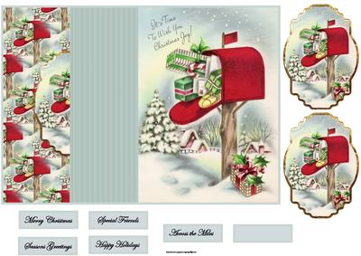 Christmas Post No Hole Fold Back Card