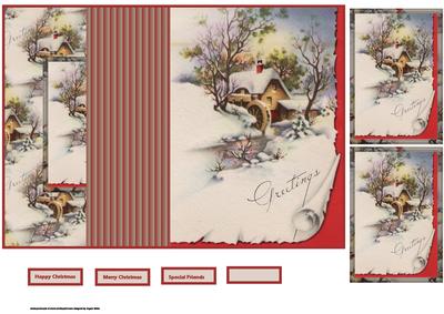 Vintage Watermill No Hole Fold Back Card