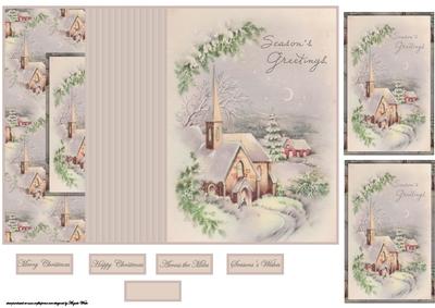 A Silent Night No Hole Fold Back Card with Toppers