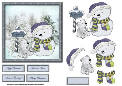 Which Way to the North Pole Card and Decoupage