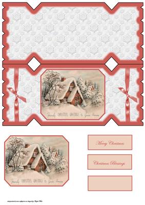 Vintage Scene Christmas Cracker Card