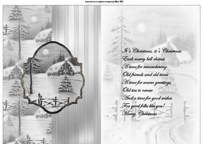 Winter Moonlight Fold Back Card with Verse