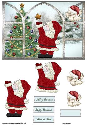 Santa Got a Big Star Card Window View