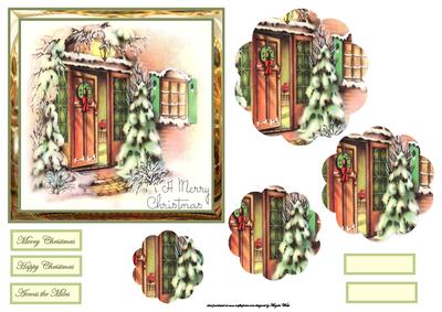 Welcome House at Christmas Petal Stacker