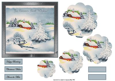 House in the Snow Hills Card and Petal Stacker
