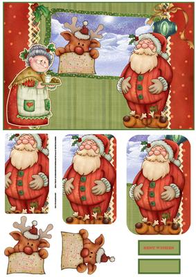 Santa is Waiting for His Supper Card with Decoupage