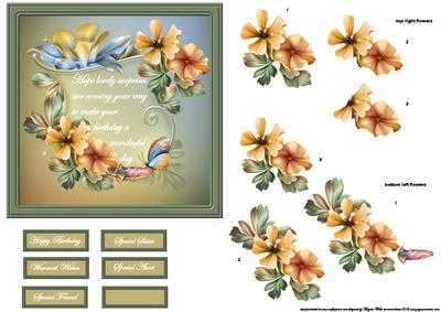 Flowers in Verse Card with Decoupage