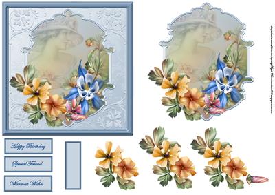 Floral and Reflections Card and Topper