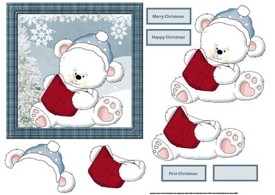 Baby Polar Bear First Christmas Card