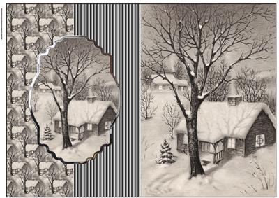 Snow on the Roof Tops Fold Back Card