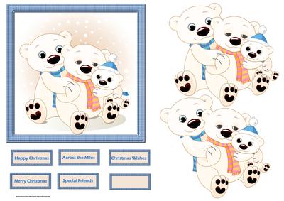 Polar Bear Family Card and Decoupage