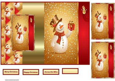 Snowman Fold Back Card with Toppers