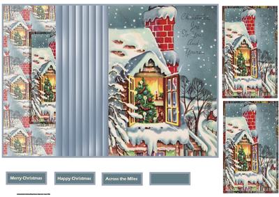 Christmas Tree in the Window No Hole Fold Back Card