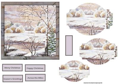 Winter Scene Card with Shaped Pyramid Layers