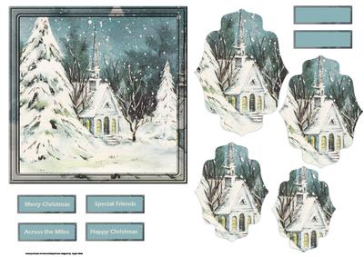 Church and Trees Card with Shaped Layers
