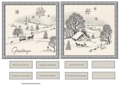 Winter Scene Card Toppers with Sentiment Tags