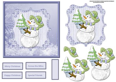Christmas Tree and Snowman Card and Topper
