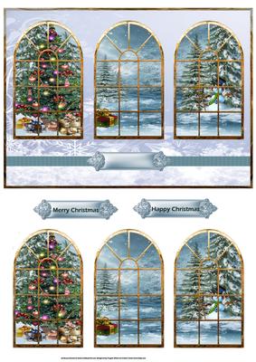 Christmas Trees and Presents Windows Card