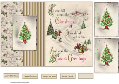 Christmas Tree and Friends Fold Back Card