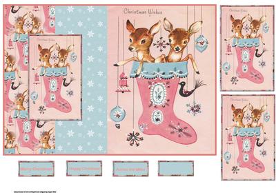 Christmas Stocking Fold Back Card and Toppers