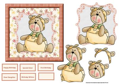 Little Bear Card with a Topper and Decoupage